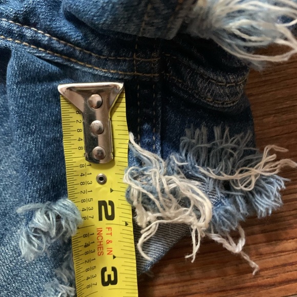Lucky Brand The Cut Off Raw Hem Jean Shorts Sz O/25 Denim Distressed - Picture 4 of 10